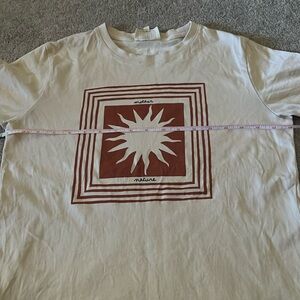 Sezane Cream and Red Graphic Tee